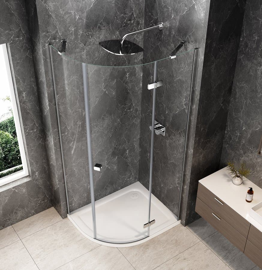 GLOBE CHROME kabina prysznicowa półokrągła 1000x900mm, szkło czyste, prawe