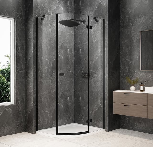 GLOBE BLACK kabina prysznicowa półokrągła 1000x900mm, szkło czyste, prawe