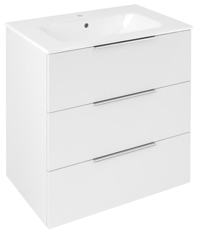 CIRASA szafka pod umywalkę 69,8x75x46cm, 3 szuflada , biały połysk