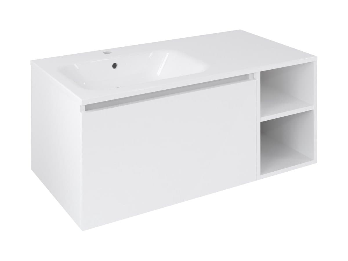 LOREA szafka umywalkowa 100x46x51,5cm (70+30Pcm), lewa, biały mat