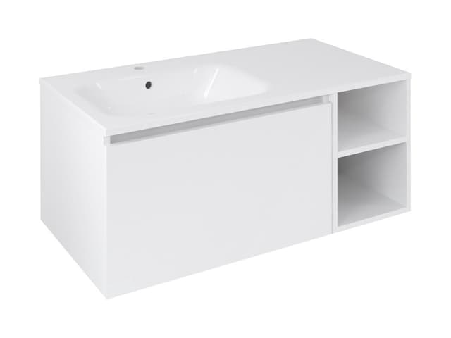 LOREA szafka umywalkowa 100x46x51,5cm (70+30Pcm), lewa, biały mat