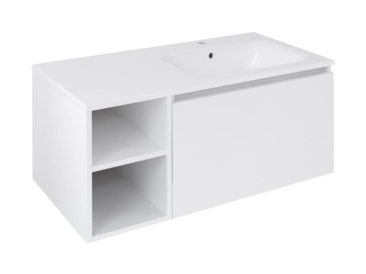 LOREA szafka umywalkowa 100x46x51,5cm (30P+70cm), prawa, biały mat