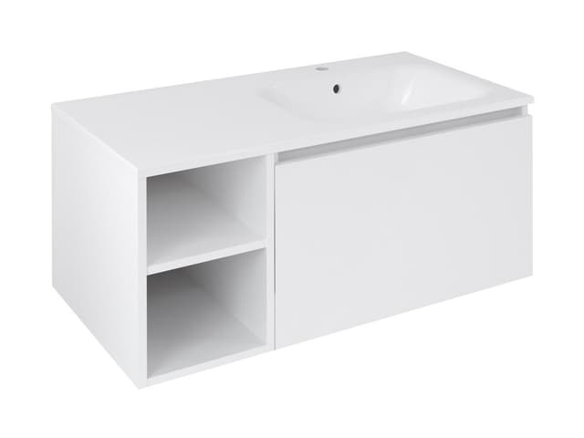 LOREA szafka umywalkowa 100x46x51,5cm (30P+70cm), prawa, biały mat