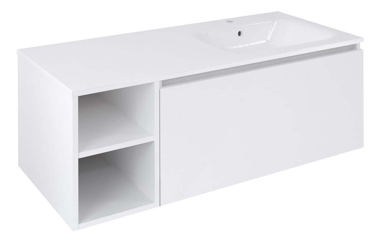 LOREA szafka umywalkowa 120x46x51,5cm (30P+90cm), prawa, biały mat