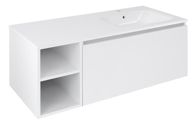 LOREA szafka umywalkowa 120x46x51,5cm (30P+90cm), prawa, biały mat