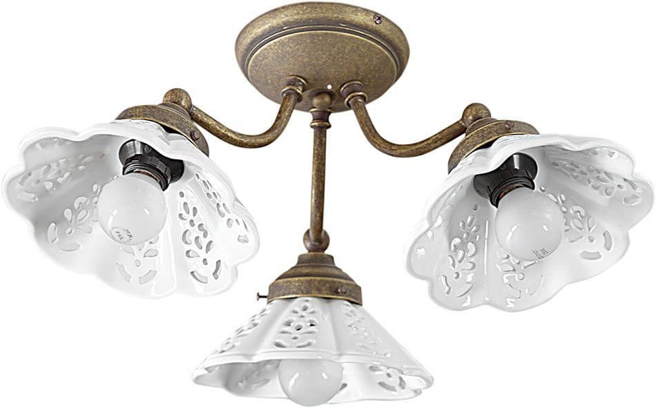 NAPOLI oświetlenie sufitowe 3x40W E14 brąz ceramiczny klosz