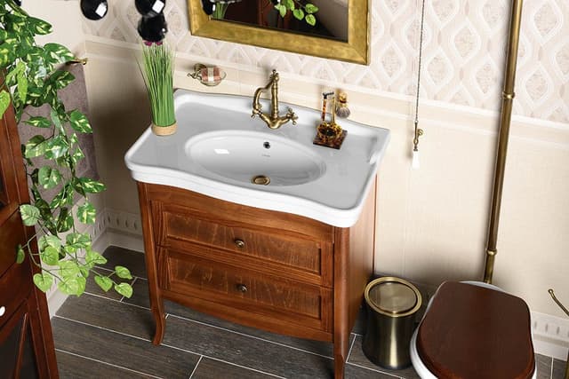 RETRO szafka umywalkowa buk 73x80x46,5cm, umywalka ANTIK 80cm