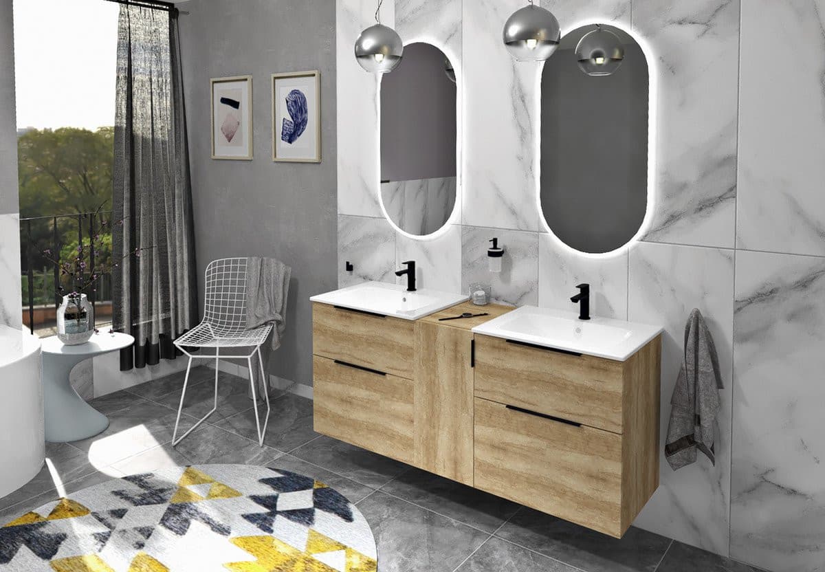CIRASA umývadlová skrinka 59,2x64x46cm, dub cuneo
