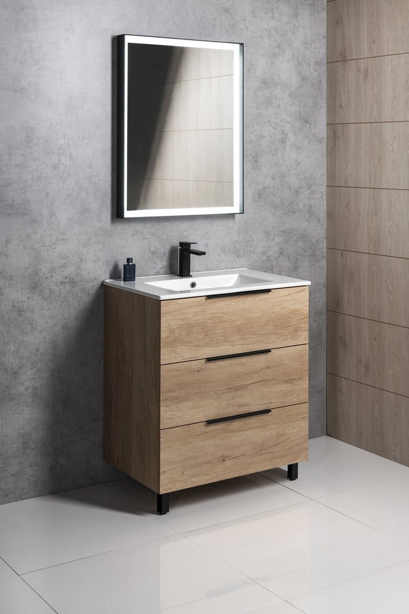 CIRASA szafka pod umywalkę 59,2x75x46cm, 3 szuflada , dąb cuneo