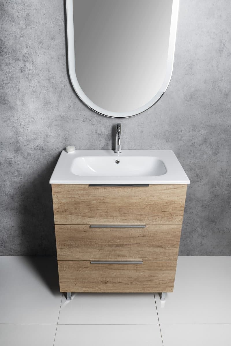 CIRASA szafka pod umywalkę 69,8x75x46cm, 3 szuflada , dąb cuneo