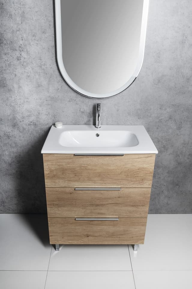 CIRASA szafka pod umywalkę 69,8x75x46cm, 3 szuflada , dąb cuneo