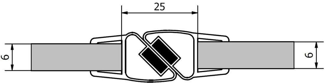 Zestaw magnetycznych uszczelek do szkła 6 mm, 2000 mm