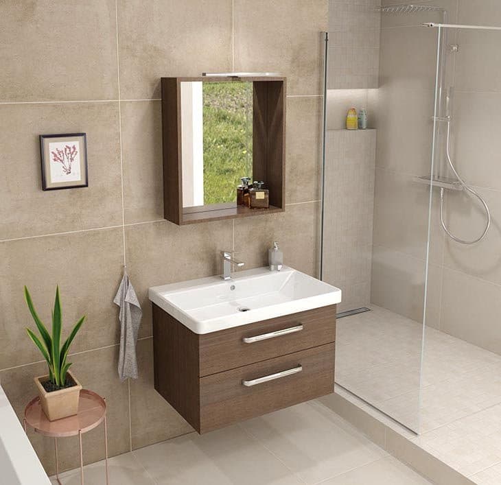 THEIA Szafka umywalkowa 101,4x43,5x44,2cm, 2 szuflady, dekor sosna rustykalna