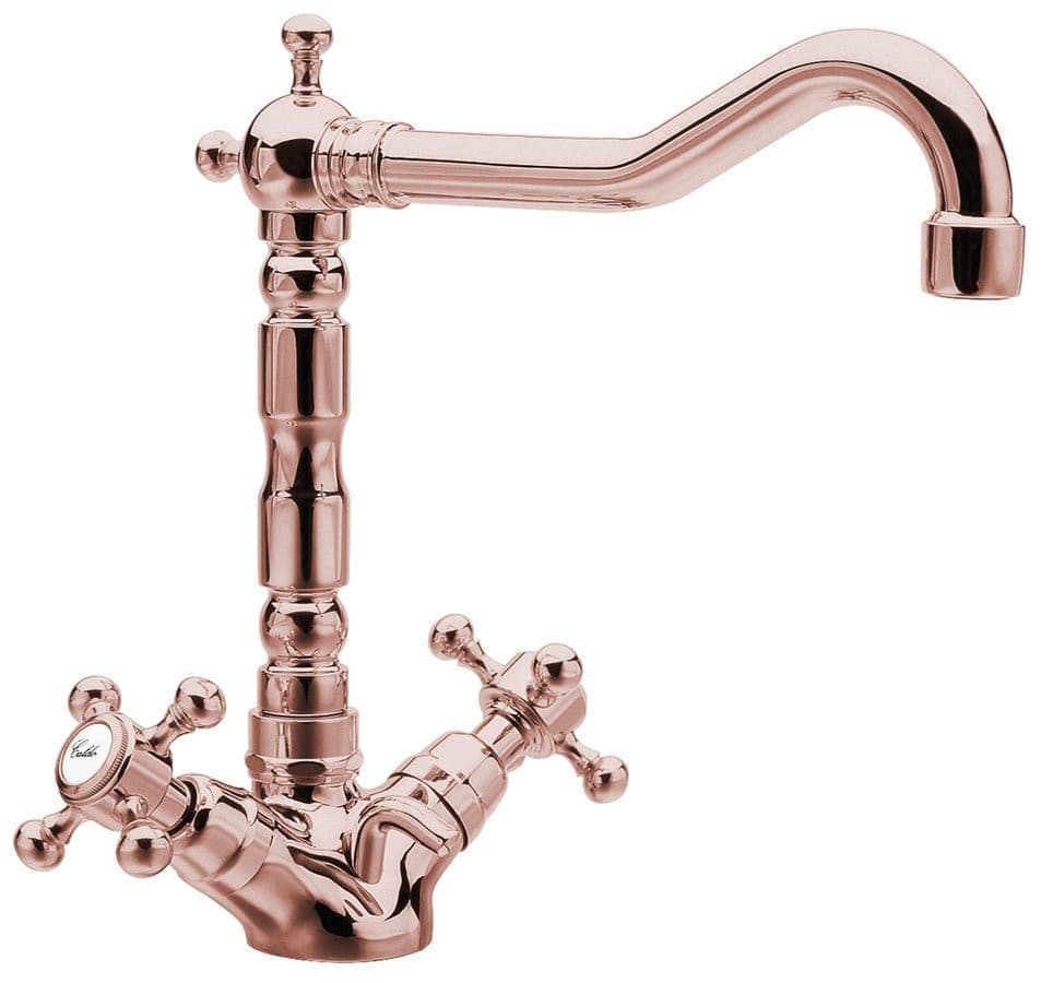 ANTEA bateria umywalkowa retro różowe złoto obrotowa wylewka