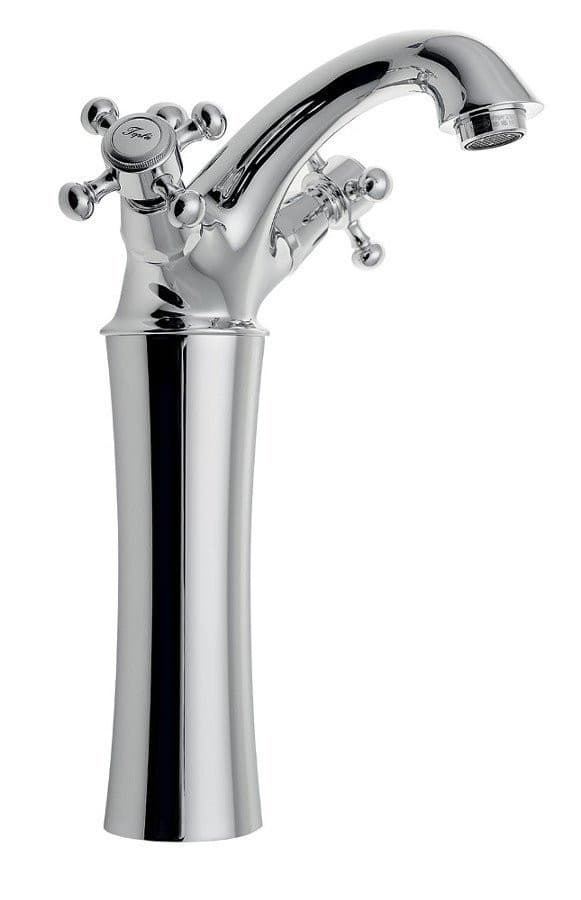 ANTEA wysoka bateria umywalkowa z odpływem, chrom (245mm)