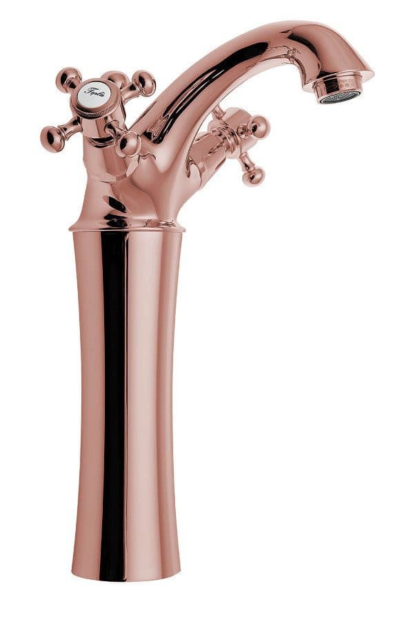 ANTEA bateria umywalkowa stojąca wysoka w różowym złocie (245mm)