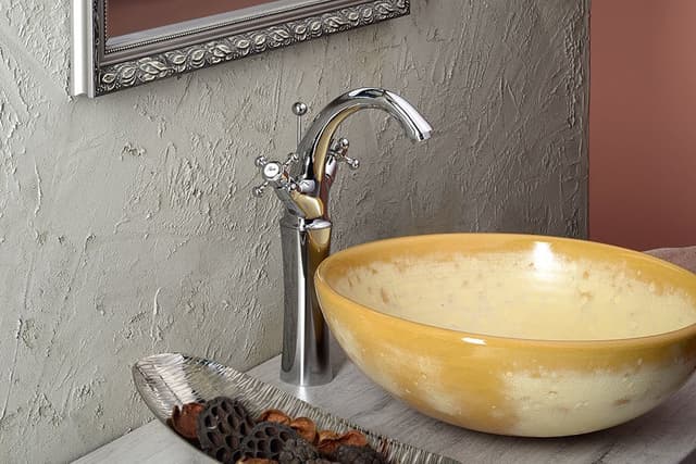 Bateria umywalkowa ANTEA retro, wysoka, z odpływem, chrom (300 mm)