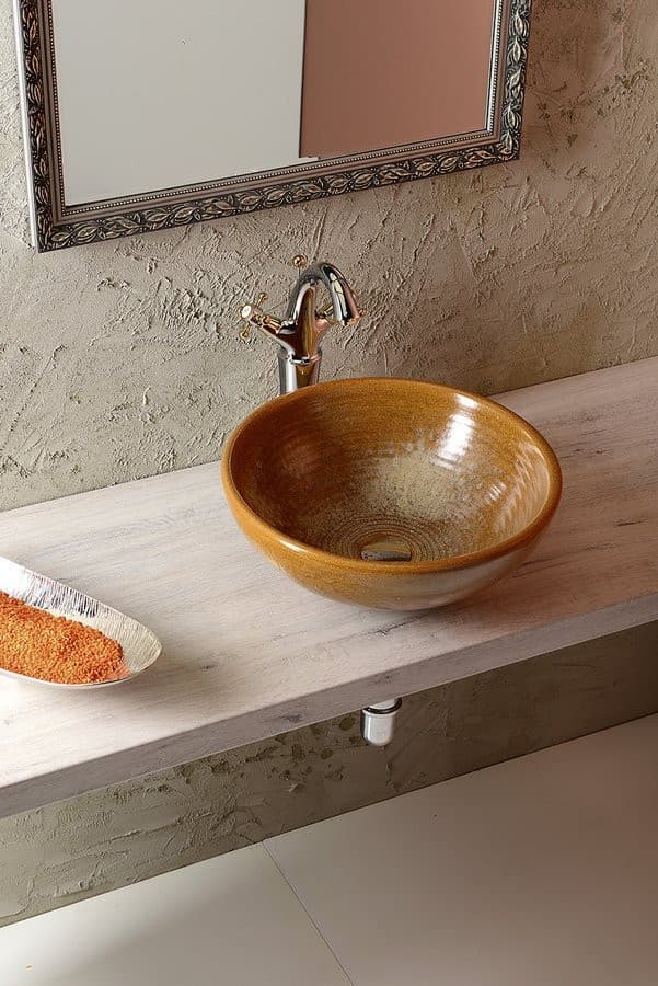 ANTEA wysoka bateria umywalkowa z odpływem, retro, chrom/złoto