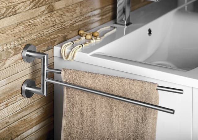 X-STEEL podwójny obrotowy wieszak na ręczniki stal nierdzewna mat