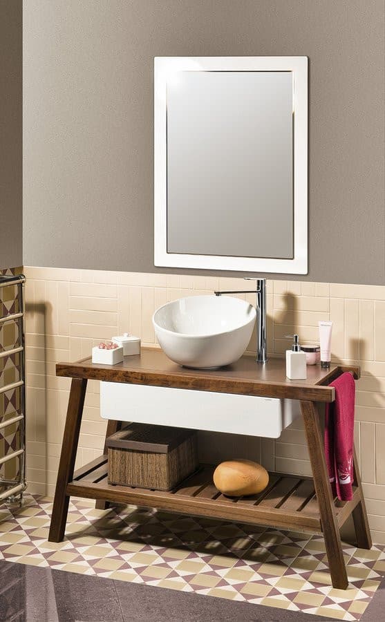 DOME OBLIQUO wysoka umywalka ceramiczna nablatowa, Ø 44,5 cm, biały