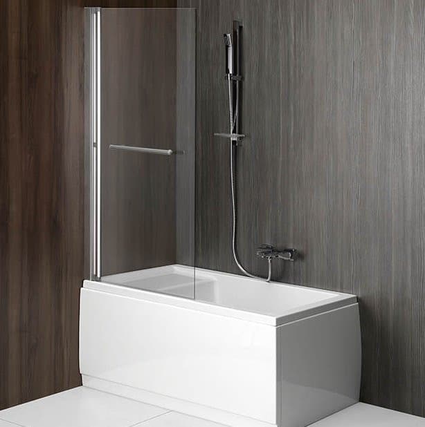 RIONI parawan wannowy podnoszony pneumatycznie, szer. 710 mm, szkło czyste, chromowany