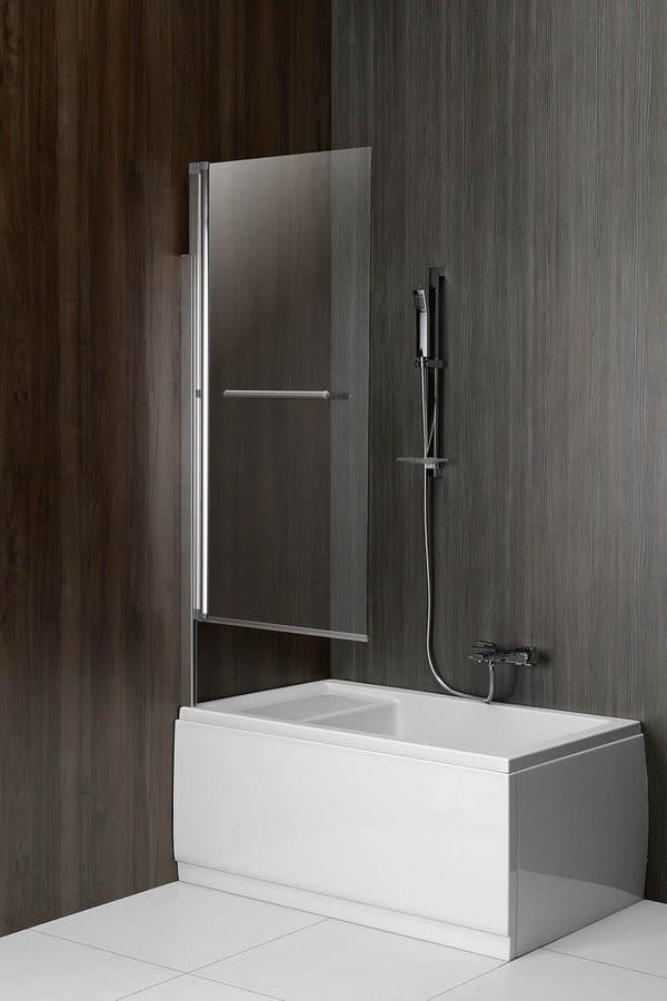 RIONI parawan wannowy podnoszony pneumatycznie, szer. 710 mm, szkło czyste, chromowany