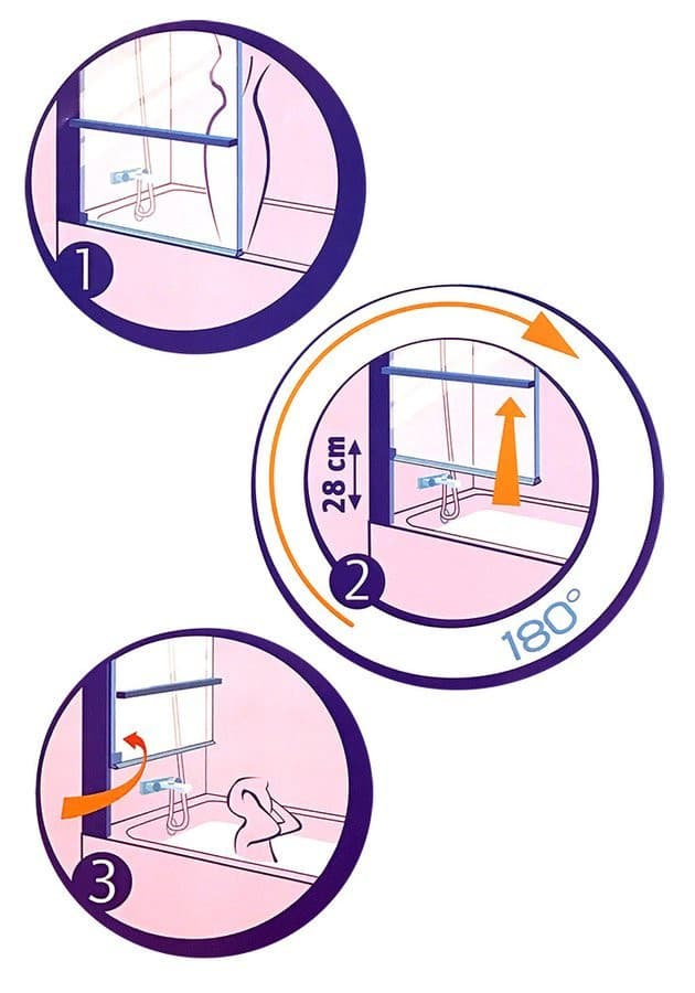 RIONI parawan wannowy podnoszony pneumatycznie, szer. 710 mm, szkło czyste, chromowany