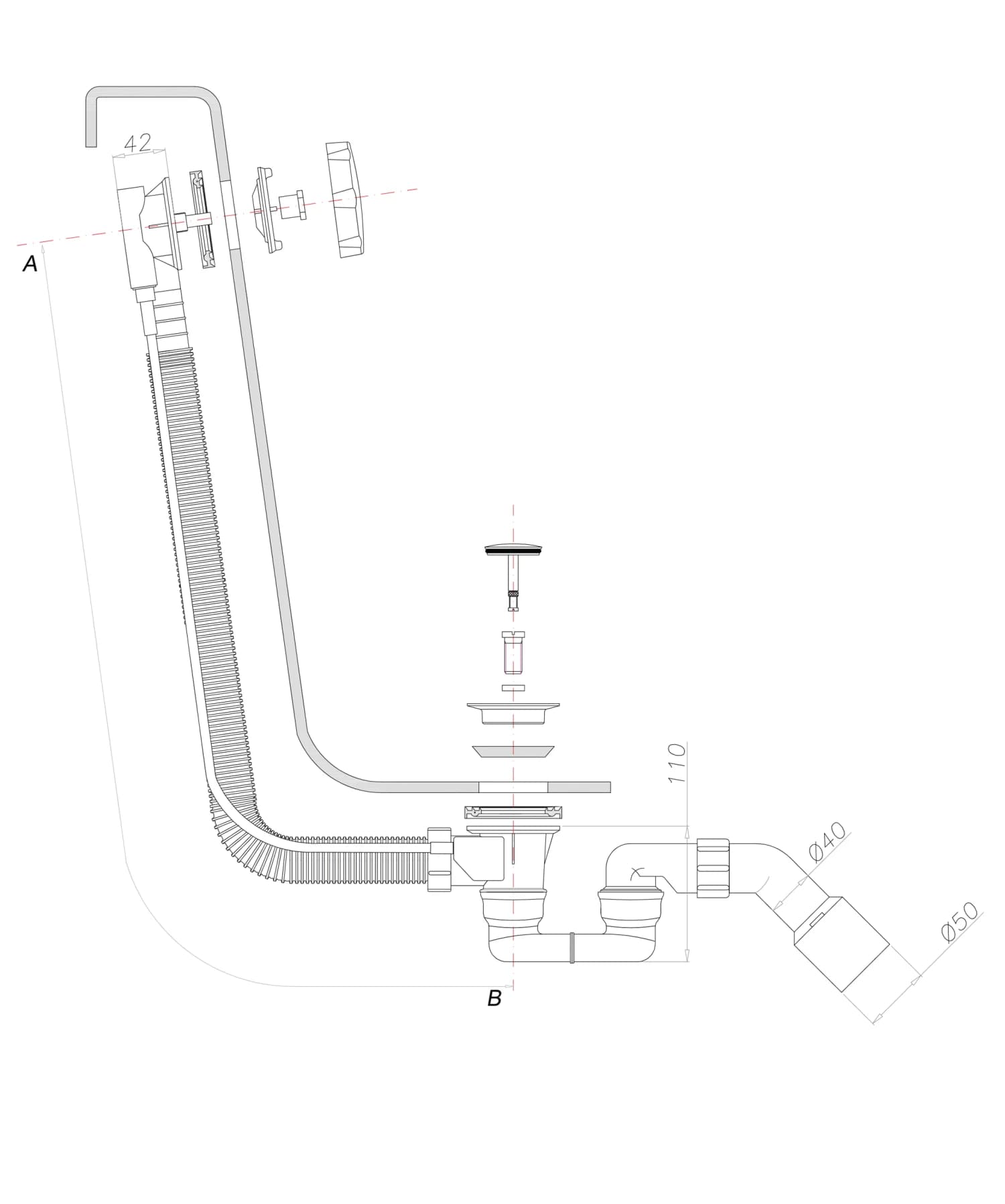 TK104-1.25+64-SBR Rysunek techniczny