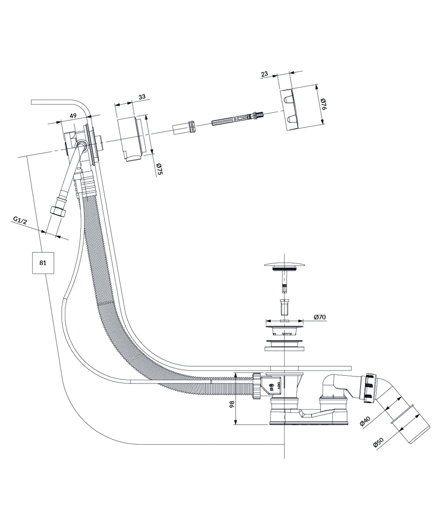 TK132-PLUS-3.76+64-SCP Rysunek techniczny
