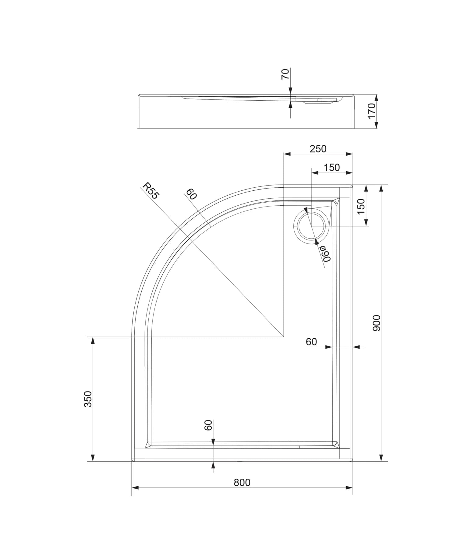 RIVERSIDE80-90-PBP Rysunek techniczny