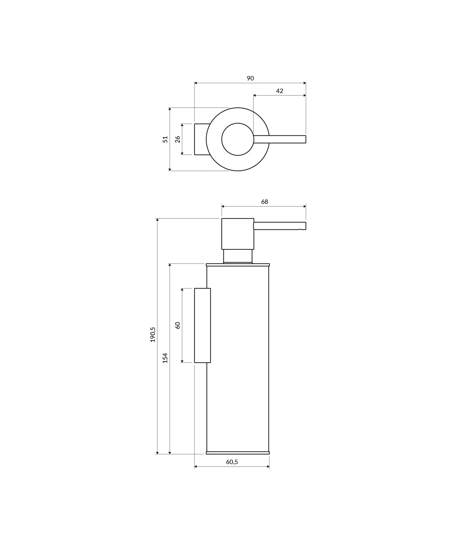 MP60721GLB Rysunek techniczny