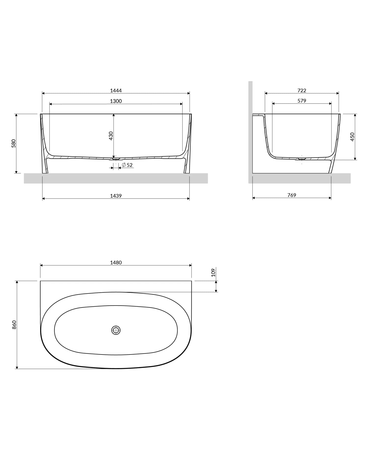 VALENCIA148WPBM Rysunek techniczny