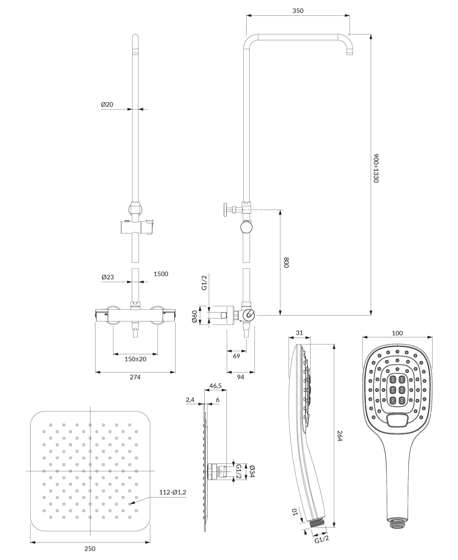 Y1244DCR Rysunek techniczny